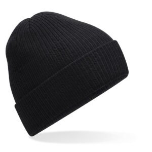 Bonnet en bord côte avec rabat – bonnet personnalisé