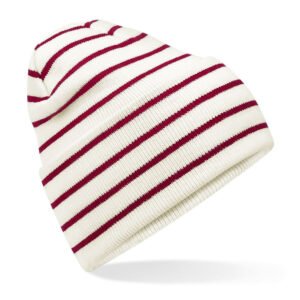 Bonnet rayé avec rabat – bonnet personnalisé