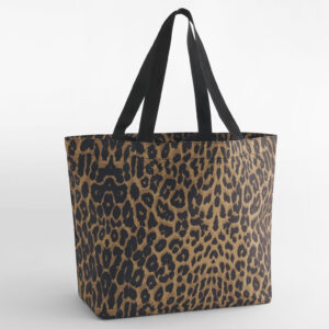 Grand sac shopping motif léopard