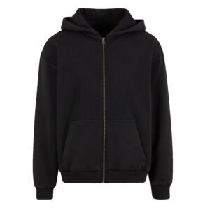 Sweat capuche zippé lourd délavé