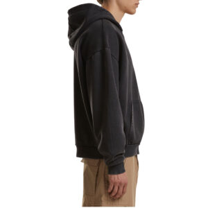 Sweat capuche zippé lourd délavé