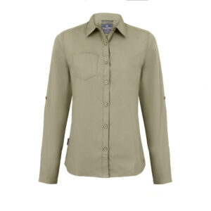 Chemise manches longues en polyester recyclé femme