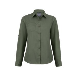 Chemise manches longues en polyester recyclé femme
