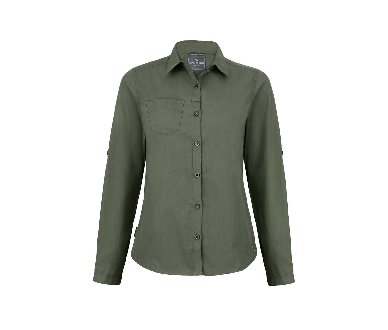 Chemise manches longues en polyester recyclé femme