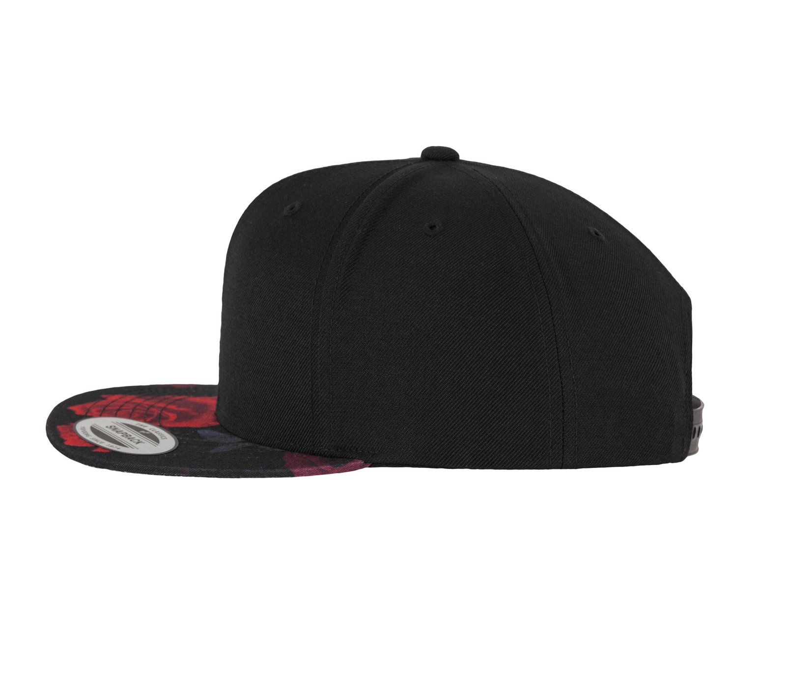 Casquette 6 pans impression rose sur la visière