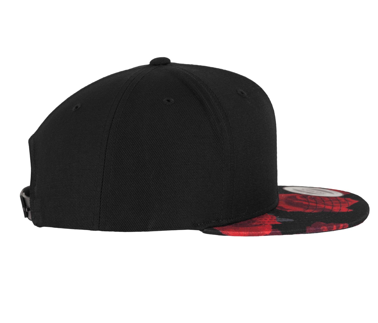 Casquette 6 pans impression rose sur la visière