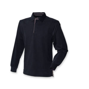 Polo coton émerisé manches longues