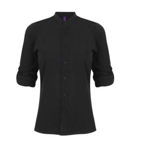 Chemise femme col mao