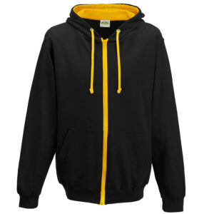 Sweat capuche zippé contrasté
