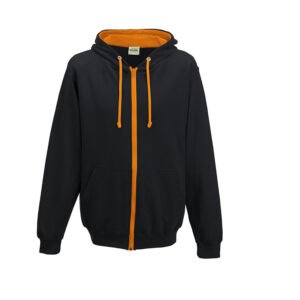 Sweat capuche zippé contrasté