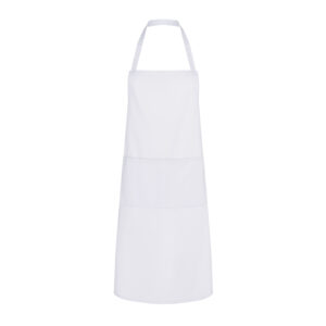 Tablier à bavette en polycoton avec poche