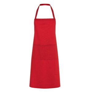 Tablier à bavette en polycoton avec poche