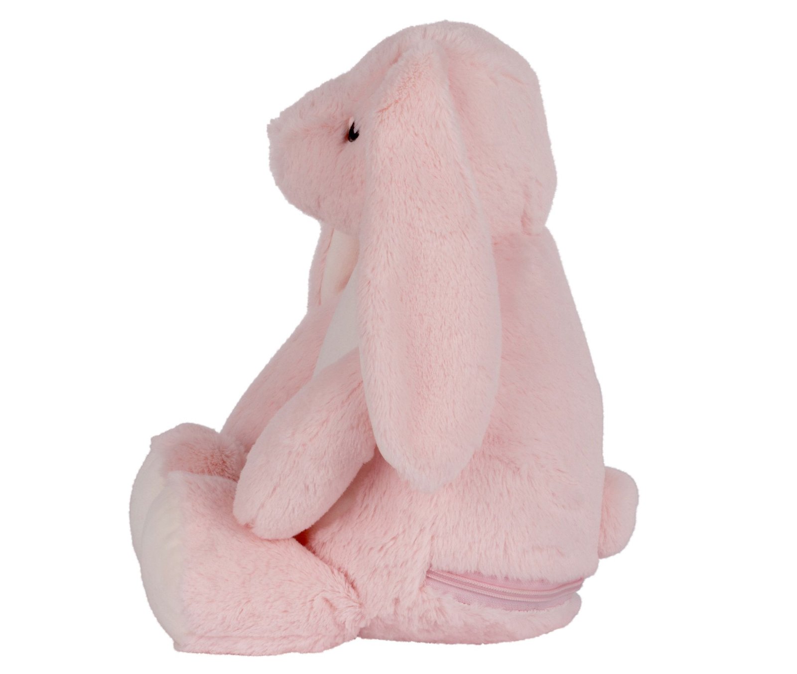Peluche lapin avec ouverture zippée