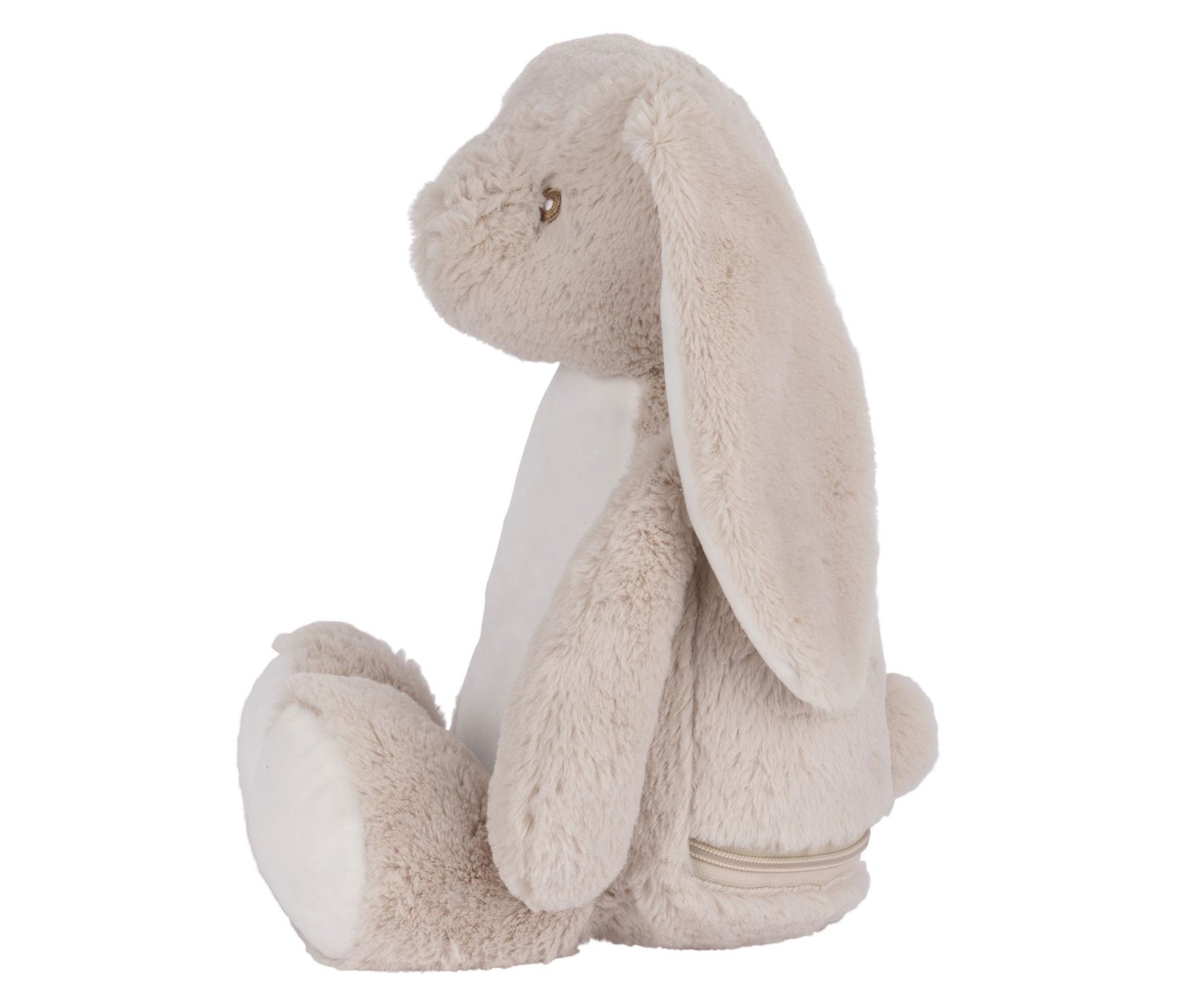 Peluche lapin avec ouverture zippée