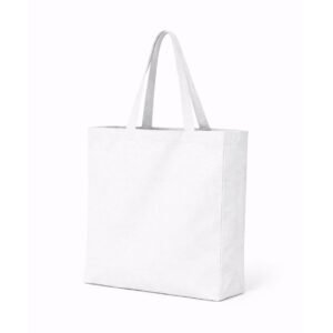 Sac shopping en coton recyclé avec soufflet – sac personnalisé