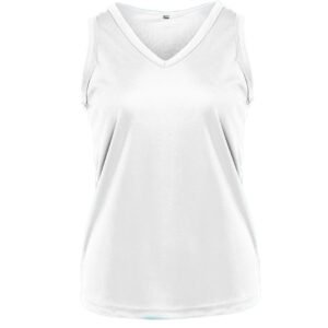 Débardeur respirant femme col en V – textile sportif personnalisé