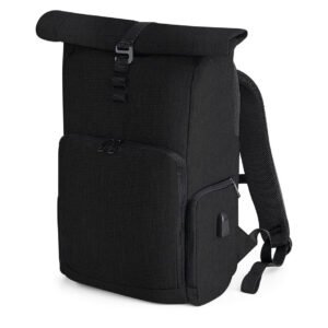 Sac à dos avec rabat enroulable et chargeur Q-Tech
