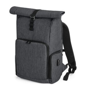 Sac à dos avec rabat enroulable et chargeur Q-Tech – sac personnalisé