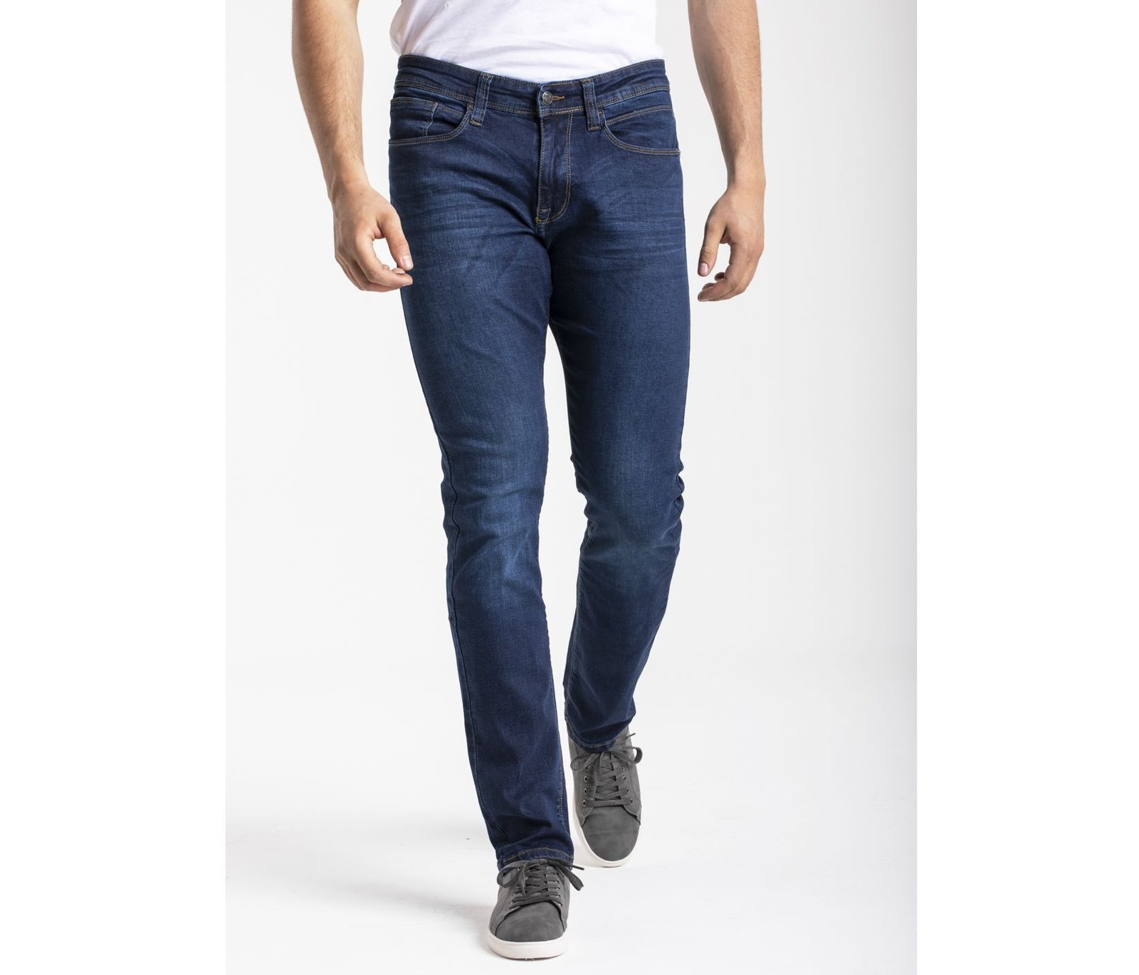 Jean homme ajusté stretch stone brossé – pantalon personnalisé