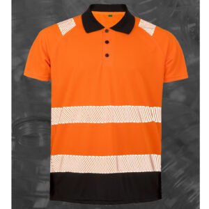 Polo visibilité augmentée en polyester recyclé – vêtement haute visibilité personnalisé