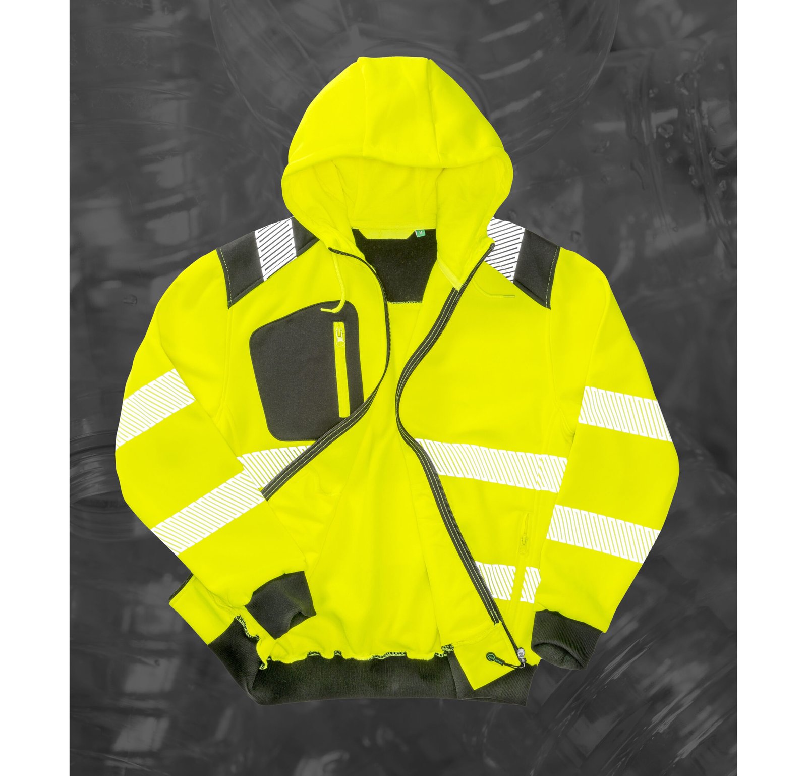 Sweat capuche zippé HV en polyester recyclé