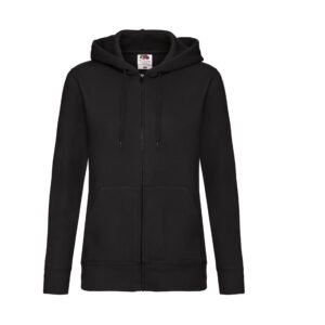 Sweat capuche grand zip femme