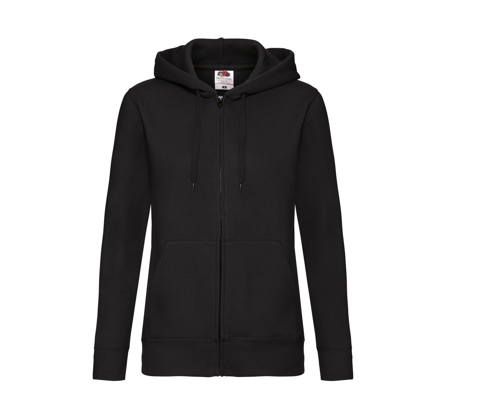 Sweat capuche grand zip femme