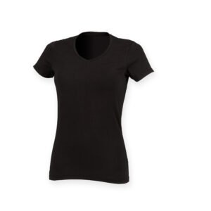 Tee-shirt stretch col V femme – t-shirt personnalisé