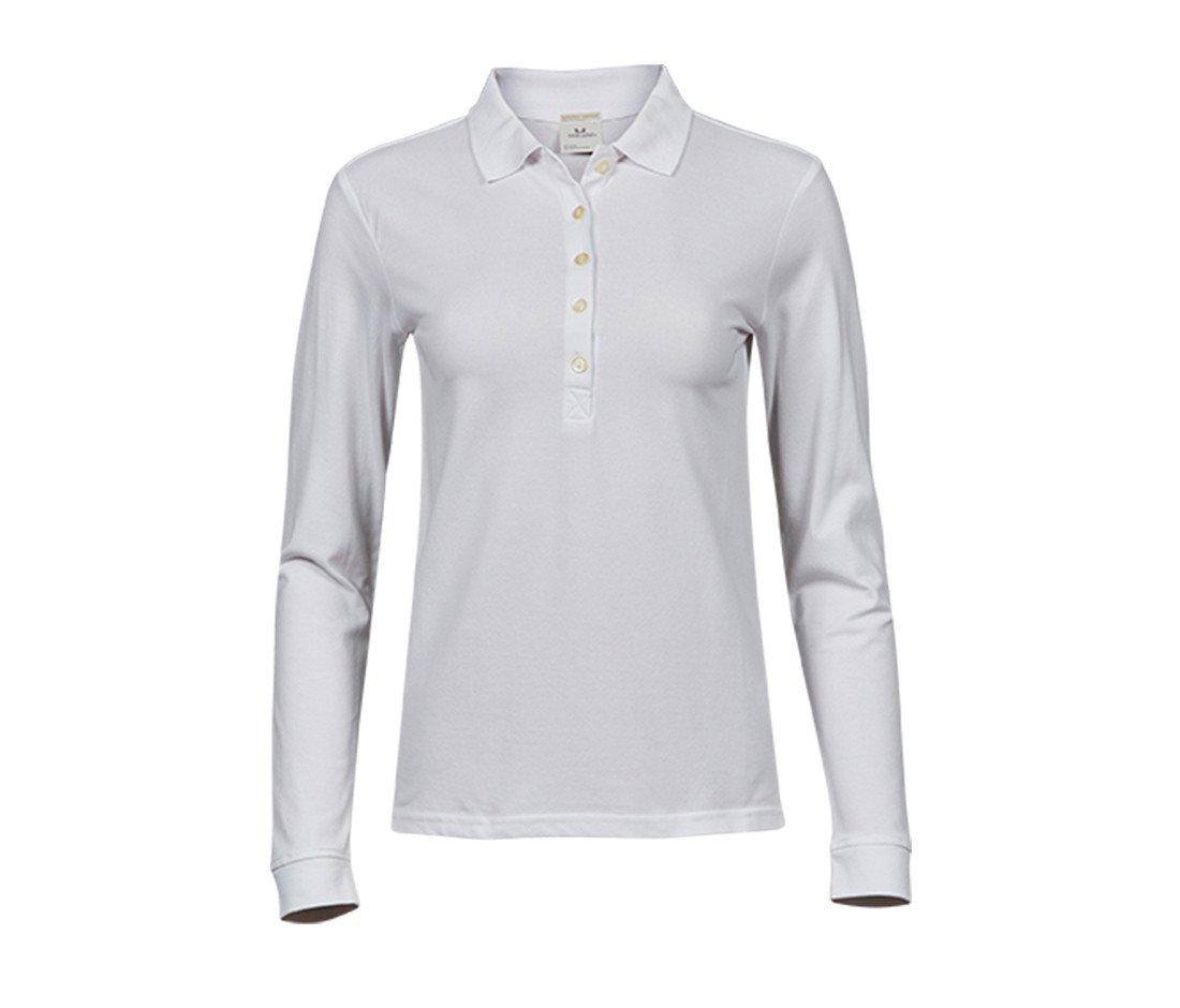 Polo stretch manches longues femme