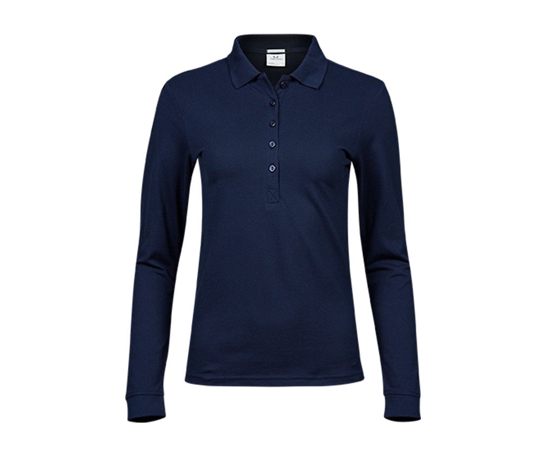 Polo stretch manches longues femme
