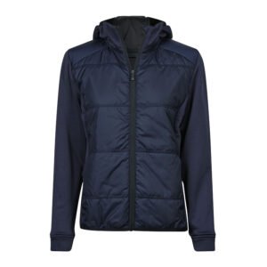 Veste bi-matière à capuche femme