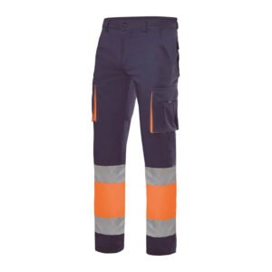 PANTALON STRETCH BICOLORE MULTIPOCHES – vêtement haute visibilité personnalisé