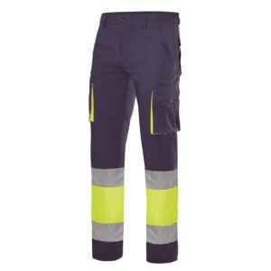 PANTALON STRETCH BICOLORE MULTIPOCHES