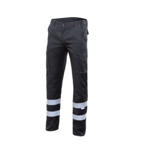 PANTALON STRETCH MULTIPOCHES À BANDES RÉFLÉCHISSANTES – vêtement haute visibilité personnalisé