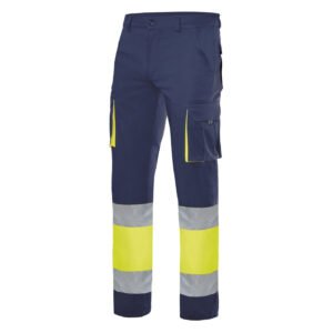 PANTALON 100% COTON BICOLORE MULTIPOCHES
