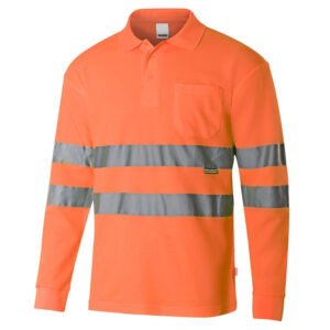 POLO MANCHES LONGUES HAUTE VISIBILITÉ EN COTON/POLYESTER – vêtement haute visibilité personnalisé