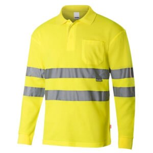 POLO MANCHES LONGUES HAUTE VISIBILITÉ EN COTON/POLYESTER