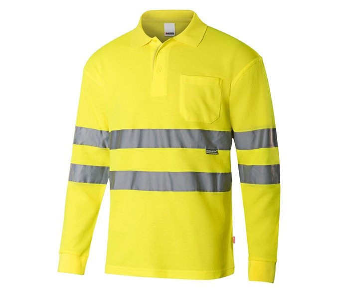 POLO MANCHES LONGUES HAUTE VISIBILITÉ EN COTON/POLYESTER