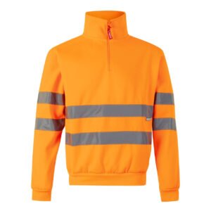 SWEAT DEMI-ZIPPÉ HAUTE VISIBILITE – vêtement haute visibilité personnalisé