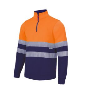 SWEAT BICOLORE DEMI-ZIPPÉ – vêtement haute visibilité personnalisé