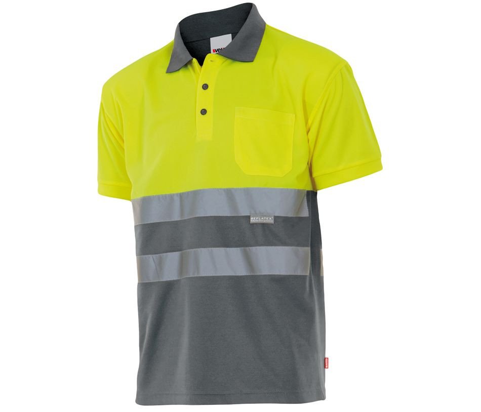 POLO BICOLORE MANCHES COURTES HAUTE VISIBILITÉ