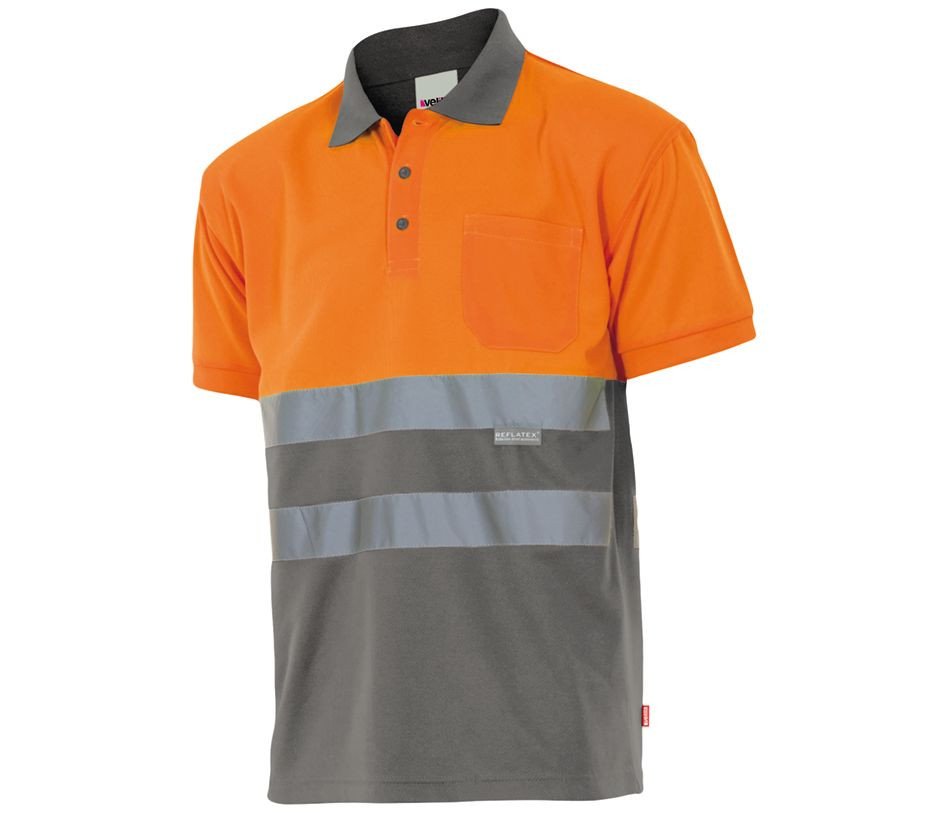 POLO BICOLORE MANCHES COURTES HAUTE VISIBILITÉ