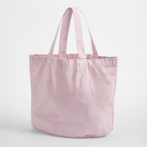 Sac shopping ovale en coton recyclé délavé