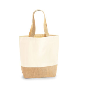 Sac shopper coton/toile de jute