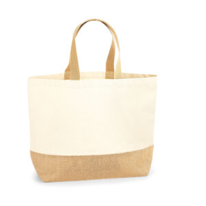 Sac shopping XL coton/toile de jute