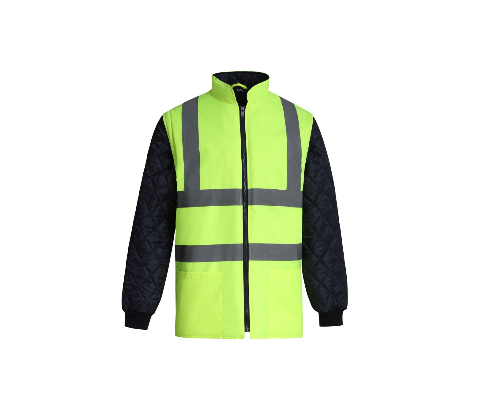 Parka matelassée avec manches détachables – vêtement haute visibilité personnalisé
