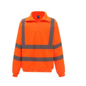 Sweat col zippé haute visibilité
