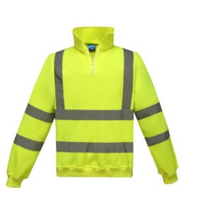 Sweat col zippé haute visibilité – vêtement haute visibilité personnalisé