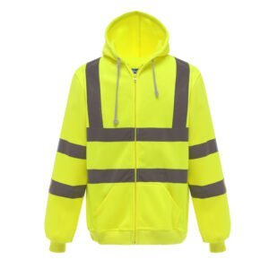 Sweat capuche zippé haute visibilité – vêtement haute visibilité personnalisé