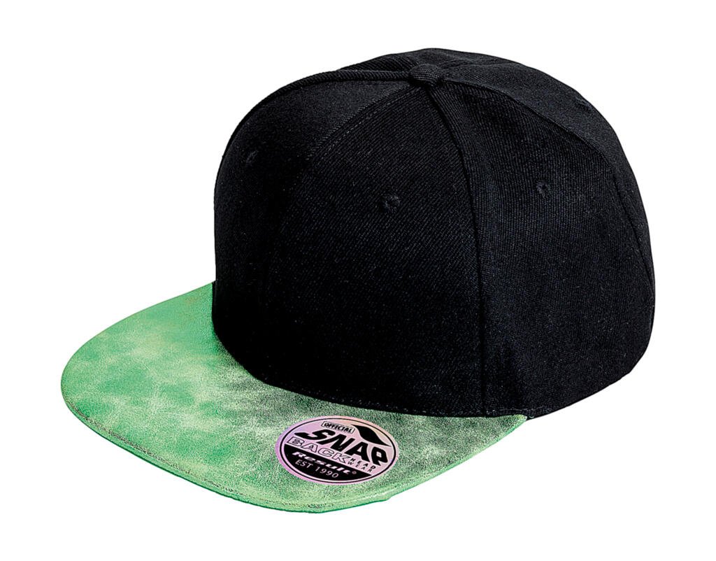 Casquette Result Headwear Bronx Glitter Flat Peak Snapback noir / vert
